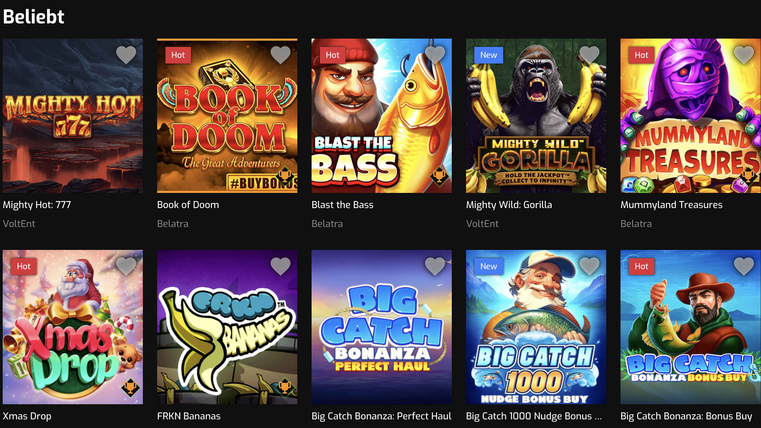 Hugo Casino Beliebte Spiele